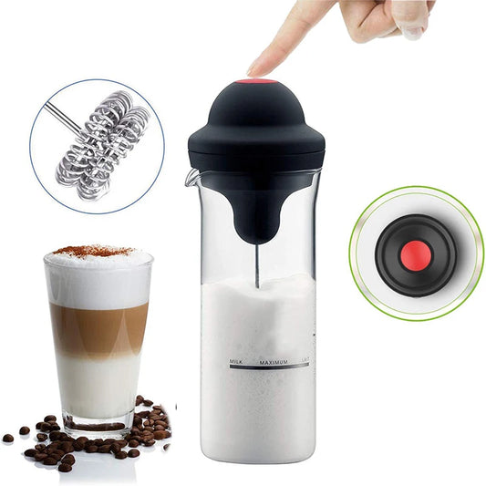 Portable Milk Frother Electric Foamer Coffee Foam Maker Milk Shake Mixer Battery Milk Frother With Jug Cup Kitchen Tool