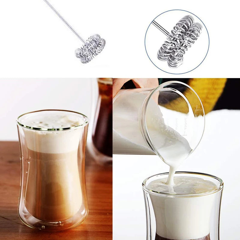 Portable Milk Frother Electric Foamer Coffee Foam Maker Milk Shake Mixer Battery Milk Frother With Jug Cup Kitchen Tool