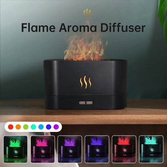 Vissko Aroma Flame Diffuser 180ML Air Humidifier Ultrasonic Aromatherapy Cool Mist Maker Essential Oil Lamp Difusers For Home