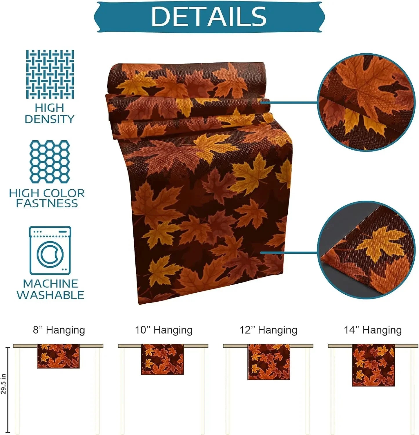 Thanksgiving Autumn Linen table runners home decorations durable Kitchen home dining table runners Thanksgiving decorations