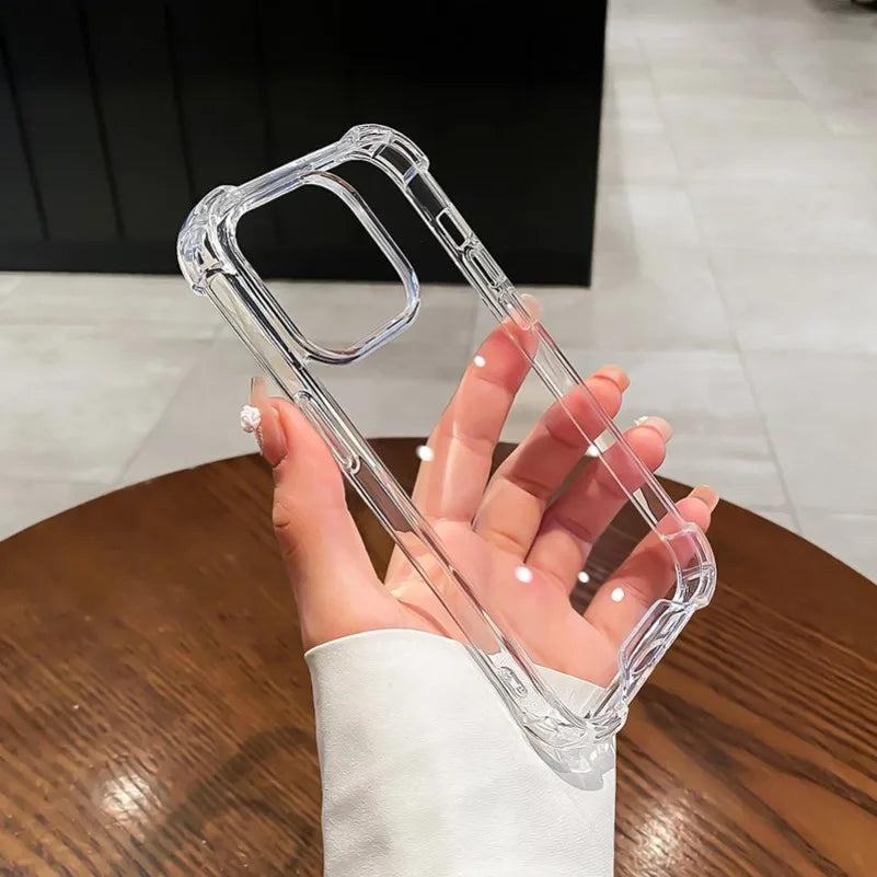 For iPhone 16 Pro Transparent Case Four Corner Airbag Shockproof Acrylic Cover for iPhone 15 14 13 12 11 Pro Max 16 Plus Xs Max