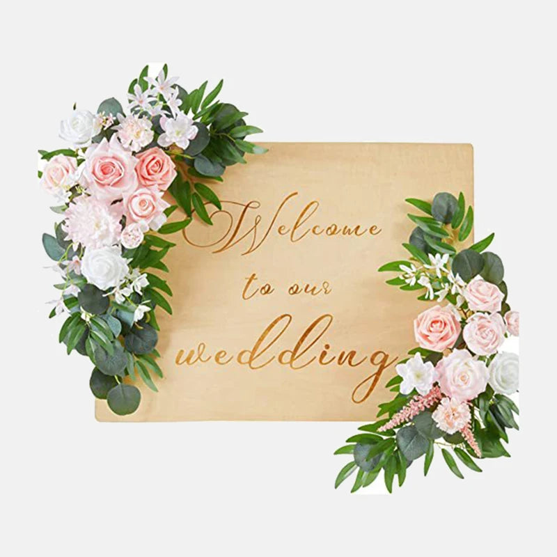 2PCS/Set Artificial Rose Simulation Arch For Wedding Birthday Thanksgiving Christmas Family Room Decoration Photo Props