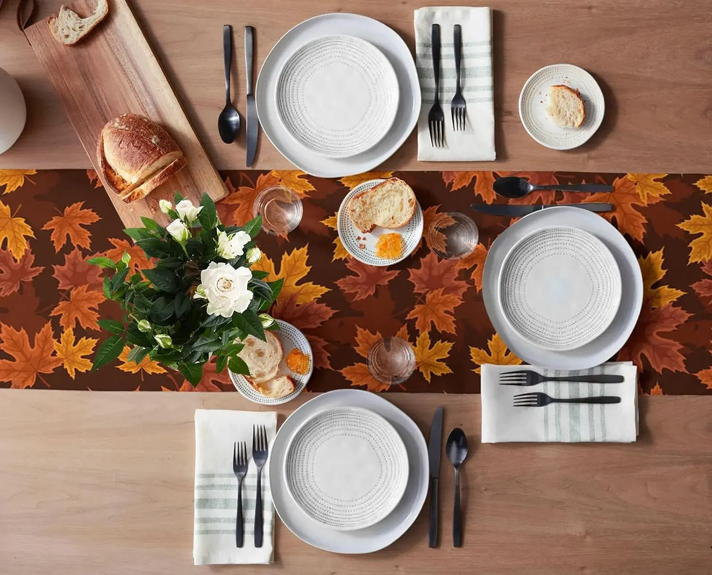 Thanksgiving Autumn Linen table runners home decorations durable Kitchen home dining table runners Thanksgiving decorations