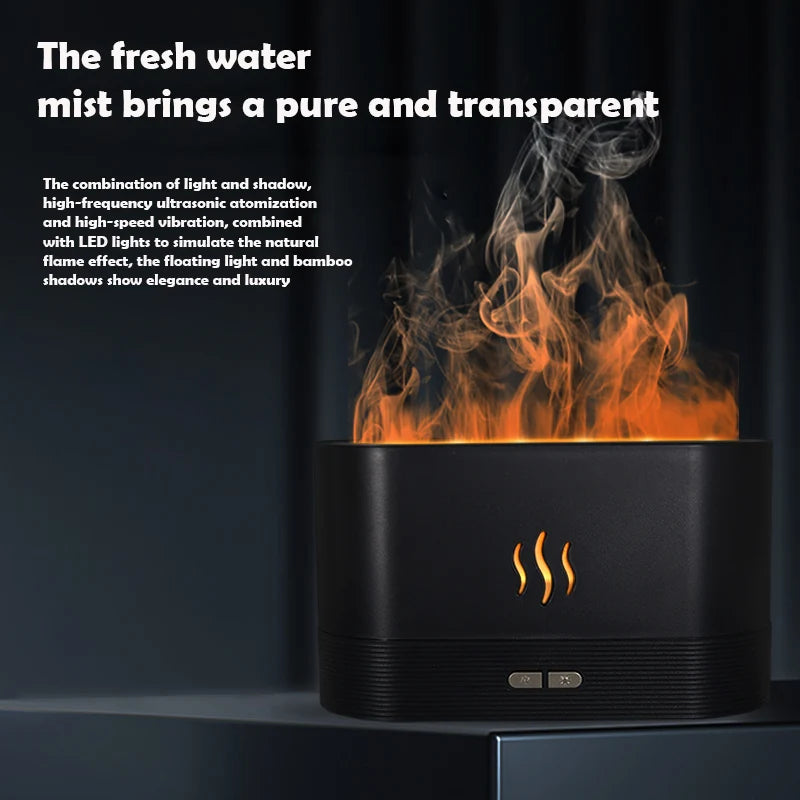 Vissko Aroma Flame Diffuser 180ML Air Humidifier Ultrasonic Aromatherapy Cool Mist Maker Essential Oil Lamp Difusers For Home