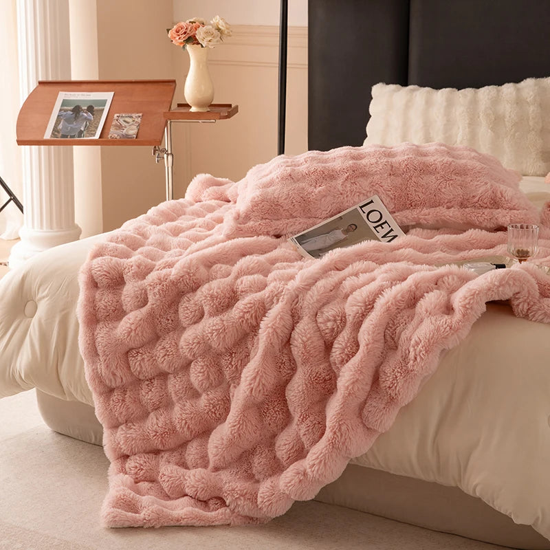 YanYangTian Autumn Winter Plush blanket bed cover Coral velvet blanket bedroom sofa cover